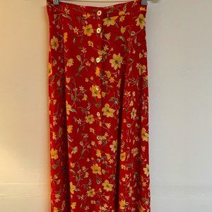 Vintage Casual Corner Rayon Maxi Skirt